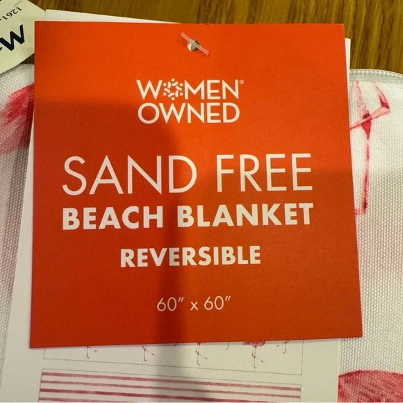 Caro Home Flamingo Print Reversible Sand Free Beach Towel Blanket w/ Pouch NEW - Picture 5 of 5